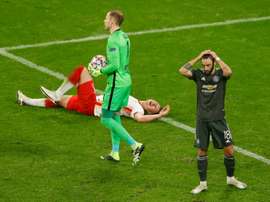 Bruno Fernandes scored, but Man Utd were knocked out of the Champions League. AFP