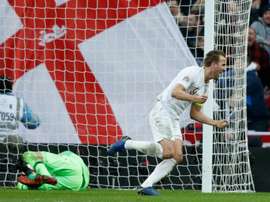 Kane netted the penalty for England's second. AFP