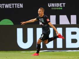 Augustinsson scored as Werder Bremen stayed in the Bundesliga. AFP