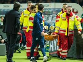 England’s goalkeeper Jack Butland was stretchered off during their friendly. BeSoccer