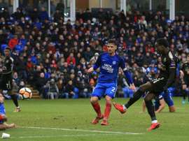 Diabate's brace helped Leicester to victory over Peterborough. AFP