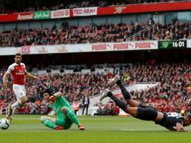 Cech was Arsenal's man of the match against Everton. AFP