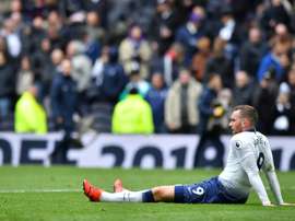 Tottenham's Vincent Janssen was flat out after the shock loss to West Ham. AFP