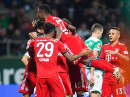 Serge Gnabry sparked celebrations after giving Bayern the lead. AFP
