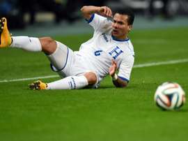 Honduras midfielder Arnold Peralta, seen in action during a friendly match against Japan, in Toyota, in November 2014