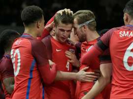 Dier and Alli pictured together on international duty. AFP