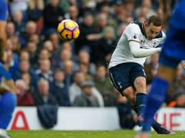 Janssen has an attempt at goal with a free-kick. AFP