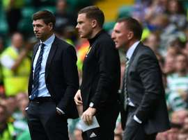 Steven Gerrard has encouraged his Rangers side to bounce back from defeat to Celtic. AFP
