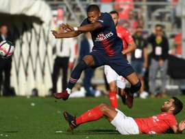 Kylian Mbappe will miss PSG's match against AS Saint-Étienne through suspension. AFP