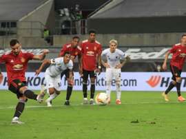 Bruno Fernandes' penalty was the difference between the two sides. AFP