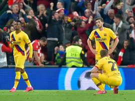 Busquets, très touché après l'élimination. AFP