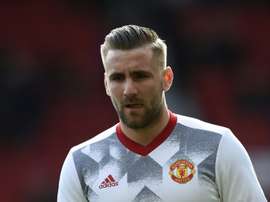 Luke Shaw's Manchester United career looks to be as good as over. AFP