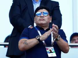 Maradona entró en un programa para insultar a su sobrino. AFP