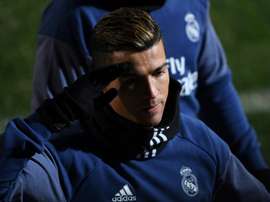 Real Madrid forward Cristiano Ronaldo takes part in a training session in Yokohama. AFP