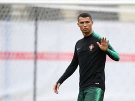 Cristiano Ronaldo trains with Portugal. AFP