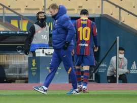 Ronald Koeman can recall Lionel Messi who has served his ban for a red card. AFP