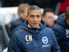 Brightons English manager Chris Hughton is pictured before the start of the FA Cup fourth round football match between Brighton & Hove Albion and Arsenal in Brighton, southern England on January 25, 2015
