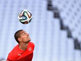 Inler, en un entrenamiento con su selección. AFP