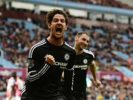 Chelseas Brazilian striker Alexandre Pato celebrates after scoring from the penalty spot. AFP