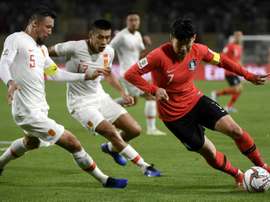 Son Heung-min put in an top performance to help South Korea overcome China. AFP