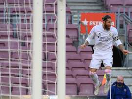 Ramos made two bits of history v Huesca. AFP