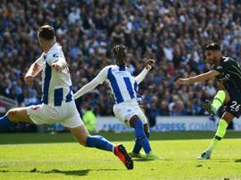 Mahrez scored a crucial goal as City won the league on Sunday. AFP