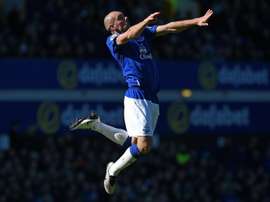 Gibson playing for Everton in 2016. AFP