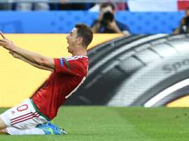 Gera after scoring. AFP
