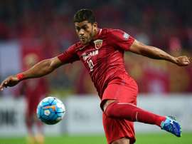 Hulk, striker of Shanghai SIPG shot one goal against Jiangsu Suning. AFP