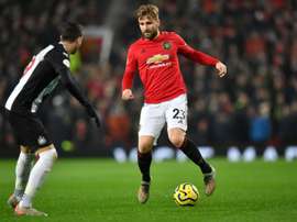 Luke Shaw is disappointed United dropped points once again. AFP