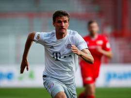 Thomas Muller admitted the atmosphere was strange at the Stadion an der Alten Forsterei. AFP