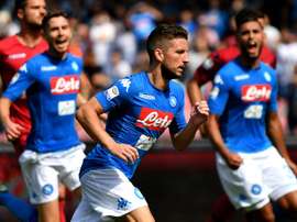 O Napoli foi derrotado pela Atalanta na Copa de Itália. AFP