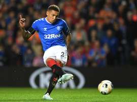 Tavernier scored twice from the spot in Rangers' 5-0 win. AFP