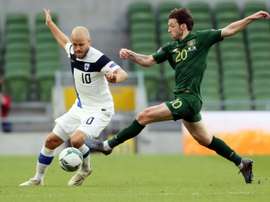 Fredrik Jensen scored the only goal as Finland beat Ireland. AFP