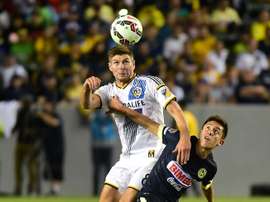 Gerrard (L) is expected to turn down the MK Dons job. AFP