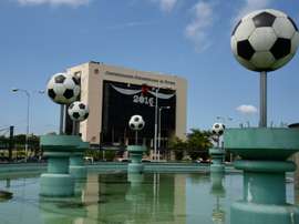 The Conmebol headquarters in Luque, Paraguay is seen on December 11, 2015 during a meeting of its executive committee with acting President of the Conmebol Uruguayan Wilmar Valdez