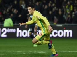 Mariusz Stepinski anotó el segundo gol del Nantes. AFP
