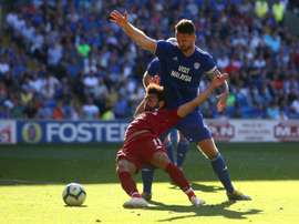 Mo Salah earnt Liverpool a penalty against Cardiff. AFP