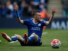 Leicester Citys Jamie Vardy was sent off for diving against West Ham United on April 17, 2016