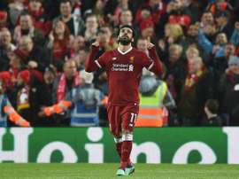 Salah was in breathtaking form once again. AFP