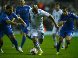 El Hadji Dioufs reputation for footwork and tantrums is well known, but after glory at the World Cup and in Englands Premier League, picture shows him (C) playing for Leeds, the veteran striker now wants political success in his native Senegal