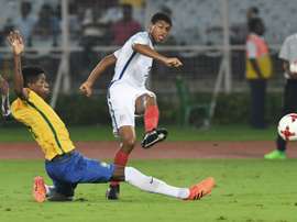 Brewster has seven goals so far in the tournament in India. AFP