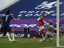 Aubameyang netted a brace as Arsenal came from behind to beat Chelsea. AFP