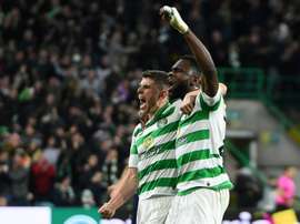 Christie (L) and Edouard combined in Celtic's first goal in their win over Lazio. AFP