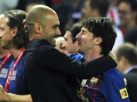 Pep Guardiola did not want to say much about Lionel Messi's situation. AFP