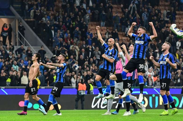 Inter Milan got their first win of the Champions League campaign against Dortmund in the San Siro.