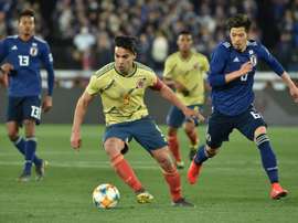 Falcao scoring the only goal of the game. AFP