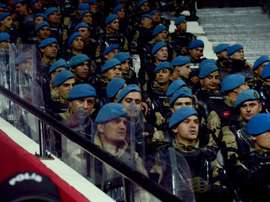 A heavy security presence was felt at the final. AFP