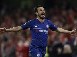 Pedro a évoqué le possible départ d'Hazard au Real. AFP