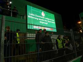 Adverse weather conditions force match to be cancelled in Sportpark am Lotter Kreuz in Lotte.
